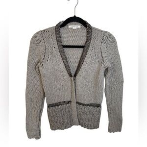 Duffy Gray Wool Chain Link Grunge Cardigan
